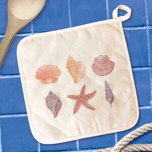Cottage Shore - Watercolor Shells Cotton Pot Holder